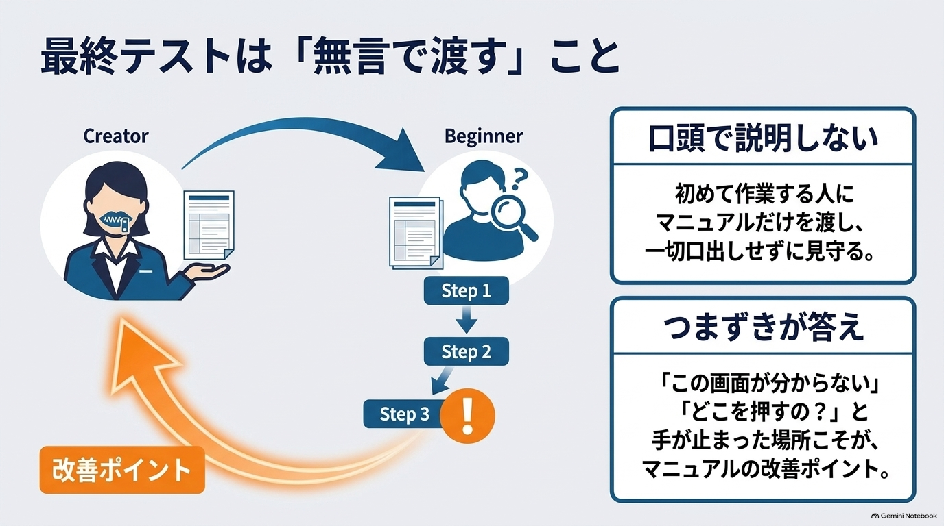 口頭で説明しない