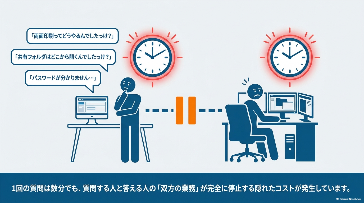 「ちょっとしたITの質問」が何度も繰り返されていることがあります。