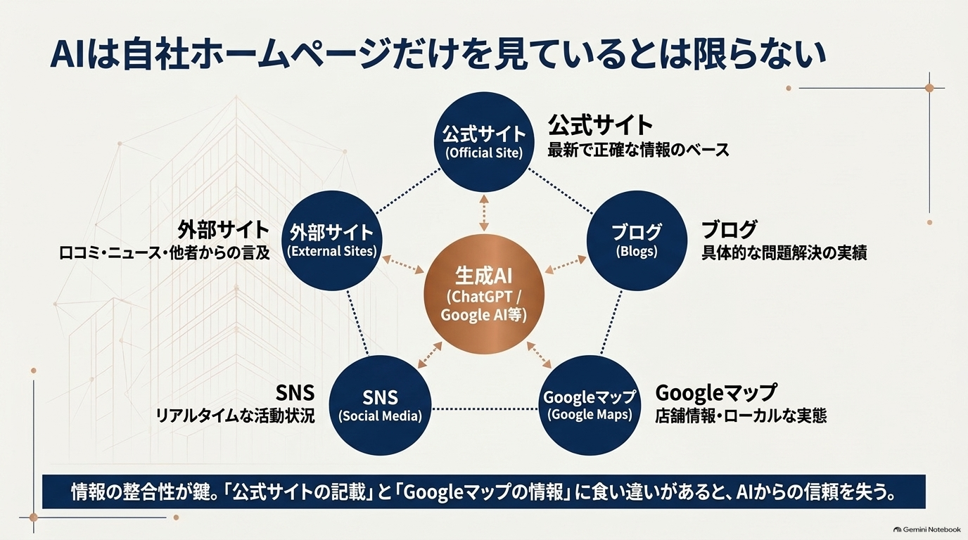 AIは自社ホームページだけを見ているとは限らない