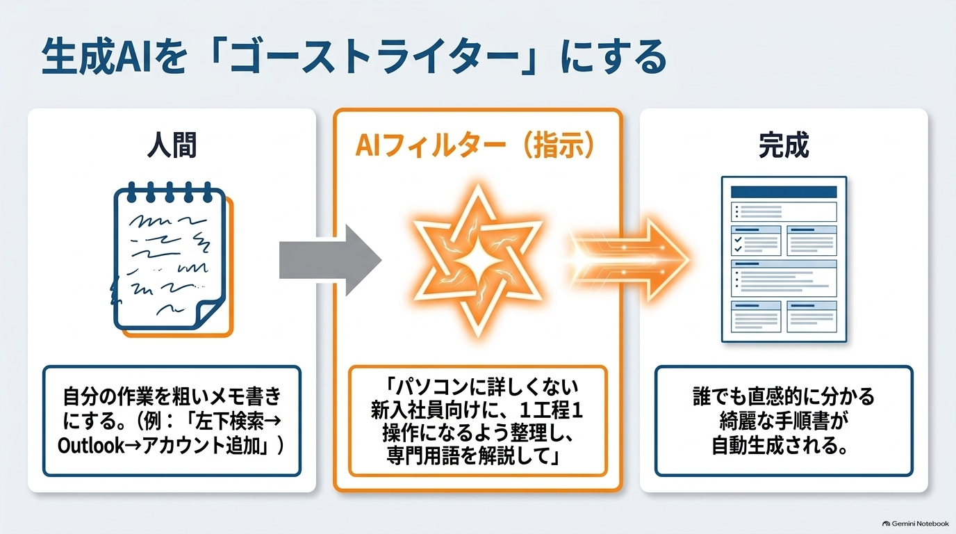 社員がゼロから立派なマニュアルを書く必要はありません。