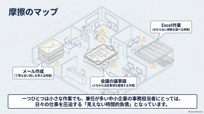 一つひとつは小さな作業でも、毎日、毎週と繰り返していれば、かなりの時間になります。