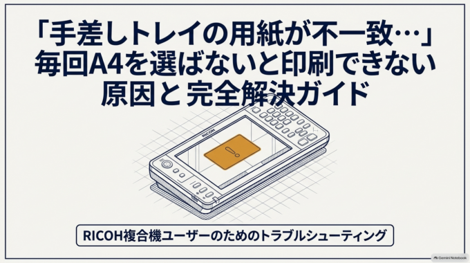 Wordから印刷すると毎回「用紙不一致」エラー?RICOH複合機でA4を選ばないと印刷できない原因と対処法
